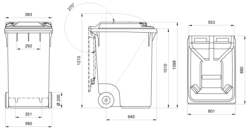 Схема контейнера 360л